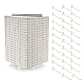 Azar Displays 4-Sided Revolving Pegboard Display With Hooks, 21"H x 14"W x 14"D, White