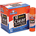 Elmer's Clear Repositionable Glue Sticks - 0.28 oz - 12 / Box - Clear