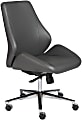 Eurostyle Bergen Armless Faux Leather Low-Back Commercial Office Chair, Chrome/Gray