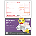 Office Depot® Brand W-2 Laser Tax Forms, 6-Part, 2-Up, 8-1/2" x 11", Pack Of 25 Form Sets