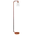 Simple Designs Antique-Style Industrial Iron Lantern Floor Lamp, 63"H, Clear Shade/Rose Gold Base 1 thumbnail image