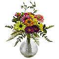 Nearly Natural 15"H Mixed Flower Arrangement With Vase, Multicolor