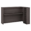 Bush Business Furniture Studio C 72"W Privacy Computer Desk With Shelves, Storm Gray, Standard Delivery