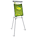 Office Depot® Brand Presentation Easel, 35-1/2"-65"H, Silver With Chart Holder