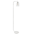 Simple Designs Antique-Style Industrial Iron Lantern Floor Lamp, 63"H, Clear Shade/White Base 1 thumbnail image