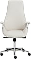 Eurostyle Bergen Faux Leather High-Back Commercial Office Chair, Chrome/White
