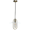 Lalia Home 1-Light Elongated Metal Hanging Pendant Lamp, 13-1/2"W, Clear Shade/Antique Brass Base