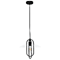 Lalia Home 1-Light Elongated Metal Hanging Pendant Lamp, 13-1/2"W, Clear Shade/Matte Black Base 1 thumbnail image