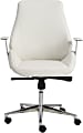 Eurostyle Bergen Faux Leather Low-Back Commercial Office Chair, Chrome/White