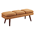 Office Star Amanda Mid-Century Modern Wood Bench, 19-3/4”H x 54”W x 18-1/4”D, Rust