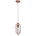 Lalia Home 1-Light Elongated Metal Hanging Pendant Lamp, 13-1/2"W, Clear Shade/Rose Gold Base 1 thumbnail image