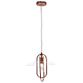 Lalia Home 1-Light Elongated Metal Hanging Pendant Lamp, 13-1/2"W, Clear Shade/Rose Gold Base