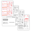 ComplyRight 1099-MISC Tax Forms, 5-Part, 2-Up, Copies A/B/C, Laser, 8-1/2" x 11", Pack Of 100 Forms And Envelopes