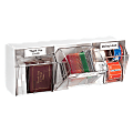 Deflecto Interlocking Horizontal Tilt Bin, 3 Bins, Small Size, 3 3/10" x 23 5/8" x 3 5/8", White/Clear 1 thumbnail image