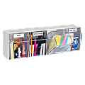 Deflecto Interlocking Horizontal Tilt Bin, 4 Bins, Small Size, 3 3/10" x 23 5/8" x 3 5/8", White/Clear 1 thumbnail image