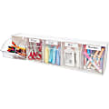 Deflecto Interlocking Horizontal Tilt Bin, 5 Bins, Small Size, 3 3/10" x 23 5/8" x 3 5/8", White/Clear 1 thumbnail image