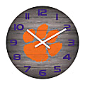 Imperial NCAA Weathered Wall Clock, 16”, Clemson University