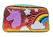 Inkology Holographic Pencil Pouch, 8"H x 4"W x 2-1/2"D, Unicorn/Rainbow