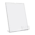 Deflecto® Superior Image® Slanted Sign Holder With Business Card Holder, 11 1/4"H x 9"W x 4 1/2"D, Clear 1 thumbnail image