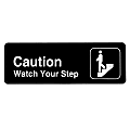 Alpine Caution - Watch Your Step Signs, 3" x 9", Black, Pack Of 15 Signs