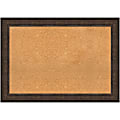 Amanti Art Non-Magnetic Cork Bulletin Board, 42" x 30", Natural, Ridge Bronze Plastic Frame 1 thumbnail image