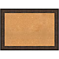 Amanti Art Non-Magnetic Cork Bulletin Board, 42" x 30", Natural, Ridge Bronze Plastic Frame