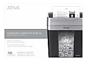 Ativa™ Shredder Lubricant Sheets, Pack Of 12 Sheets