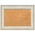 Amanti Art Non-Magnetic Cork Bulletin Board, 23" x 17", Natural, Regal Birch Cream Plastic Frame
