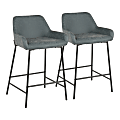 LumiSource Daniella Counter Stools, Black/Green, Set Of 2 Stools 1 thumbnail image