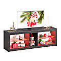 Bestier TV Stand With Adjustable Glass Shelves & RGB Lights For 55" TVs, 18-1/2"H x 55-1/8"W x 13-3/4"D, Black Marble 1 thumbnail image