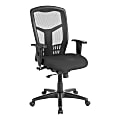 Lorell® Ergonomic Mesh/Fabric High-Back Chair, Synchro Tilt, Black