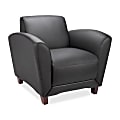 Lorell® Accession Bonded Leather Reception Club Chair, Black