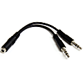 StarTech.com 3.5mm 4 Position To 2 x 3 Position 3.5mm Headset Splitter Adapter 1 thumbnail image
