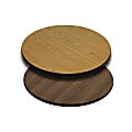 Flash Furniture Reversible Laminate Round Table Top, 24", Natural/Walnut