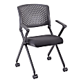 Lorell® Nesting Plastic-Back Chairs, With Arms, Black, Set Of 2 Chairs 1 thumbnail image