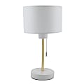 Realspace™ Belsi Executive Shaded Desk Lamp With USB-Charging Port, 19"H, White