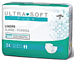 Ultra-Soft Plus Cloth-Like Liners, Plus, Green, 24 Liners Per Bag, Case Of 4 Bags