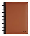 TUL® Customizable Discbound Notebook With Leather Cover, Junior Size, Narrow Ruled, 60 Sheets, Brown