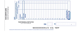 Custom Book Bound Deposit Tickets, 1 Part, 8" x 3 3/8", Box Of 150 1 thumbnail image