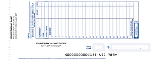 Custom Book Bound Deposit Tickets, 2 Part, 8" x 3 3/8", Box Of 200