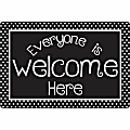 Ashley Smart Poly Original Fun Welcome Mat - Floor, Classroom, Student - 15.50" x 23.50"- Everyone is Welcome Here, BK/WE Dots - Multicolor - 1 Each 1 thumbnail image