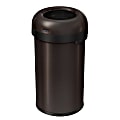 simplehuman® Bullet Open Trash Can, 16 Gallons, Dark Bronze Steel