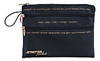 Miamica 3-Zip Nylon Organizer Pouch, 8" x 5", Navy 1 thumbnail image