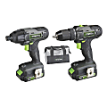Genesis™ 20-Volt Cordless Li-Ion 2-Speed Drill Driver/Impact Driver Combo Kit, Black/Gray/Green 1 thumbnail image