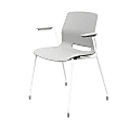 KFI Studios Imme Stack Chair With Arms, Light Gray/White