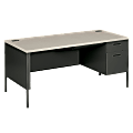 HON® Metro Classic Desk, Single Right Pedestal, Gray/Charcoal