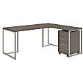 kathy ireland® Office by Bush Business Furniture Method 72"W L Shaped Desk with 30"W Return and Mobile File Cabinet, Cocoa, Standard Delivery