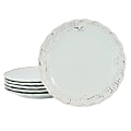 Modern Southern Home Capri 6-Piece Stoneware Embossed Dessert Plate Set, 9”, Egg Blue 1 thumbnail image
