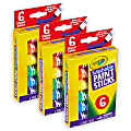Crayola Washable Paint Sticks, 8 mL, Assorted, Pack Of 6 Paints, Set Of 3 Packs 1 thumbnail image