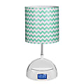 LighTunes Bluetooth® Speaker Desk Lamp, 15 1/4"H, Aqua Chevron Shade/White Base